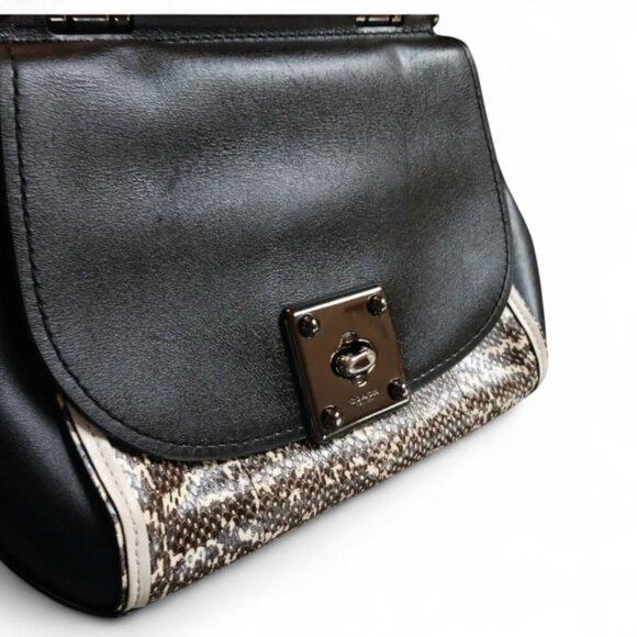 Coach Drifter Top Handle  – Reptile Embossed Leather, Crossbody Strap, Gunmetal - Picture 11 of 15